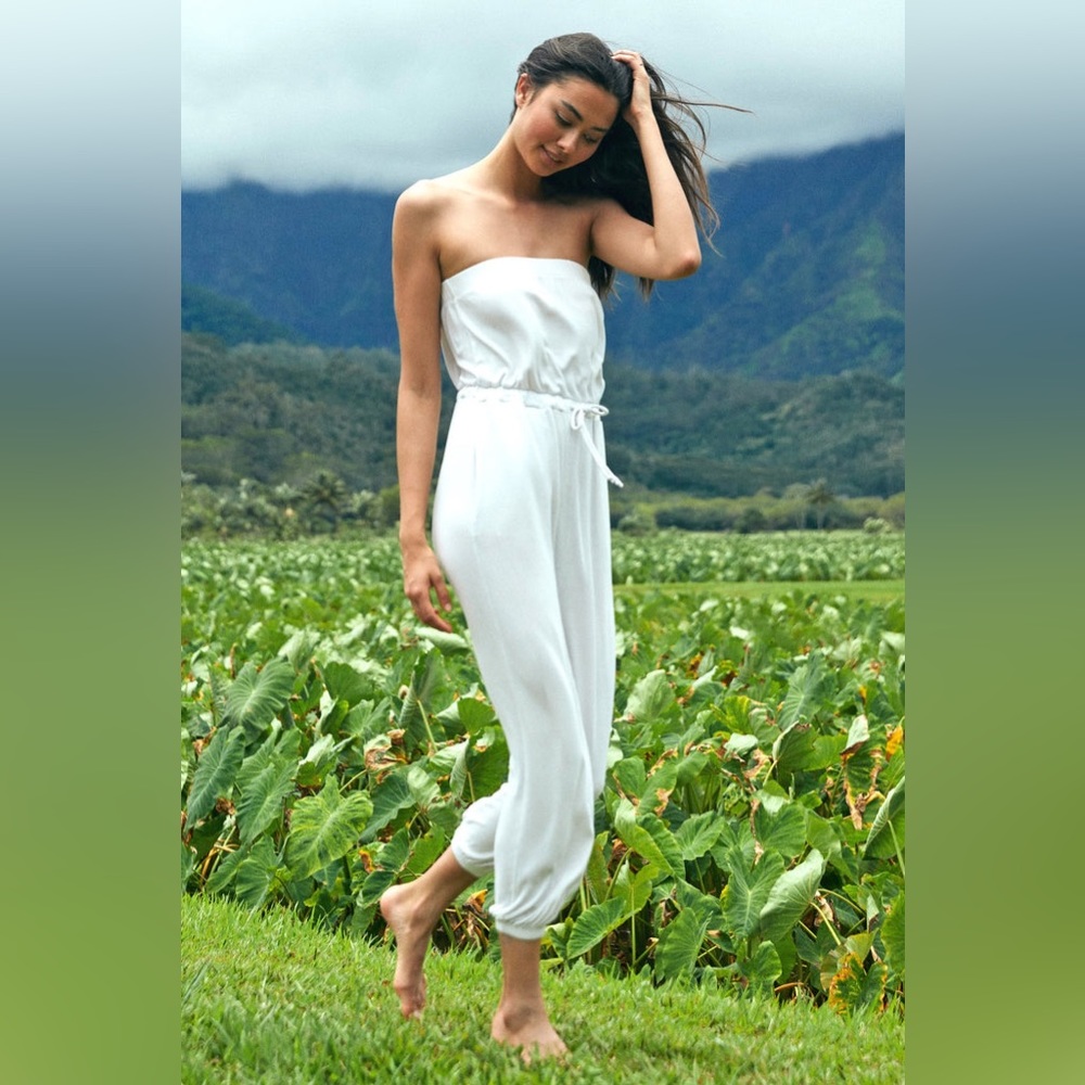 NWT Spiritual Gangster Carmela Ribbed Cinched Jumpsuit - White